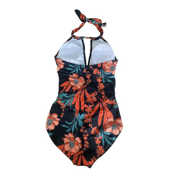 Women’s Floral One-piece Halter Top Swimsuit Size Small - Picture 3 of 3